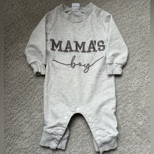 Mama's Boy Kids One Piece Infant Size 0-3 Months Gray